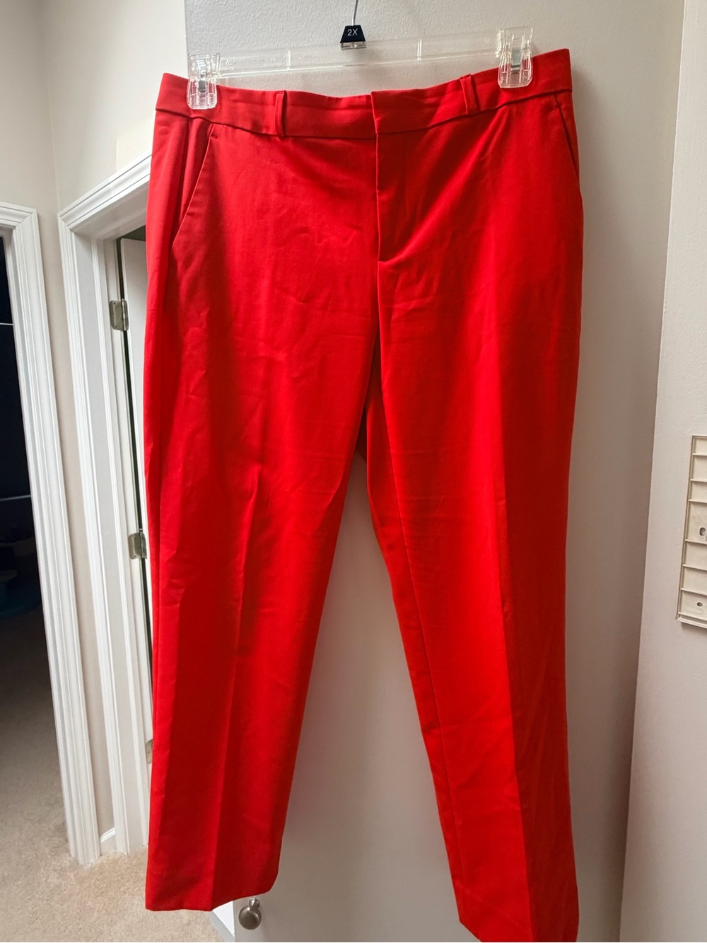 Banana Republic Orange/Red Straight-Leg Dress Trousers